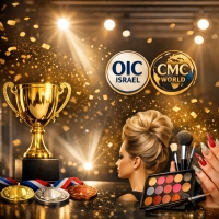 גביע אליפות לצד אלמנטים מעולם העיצוב שיער, איפור וציפורניים